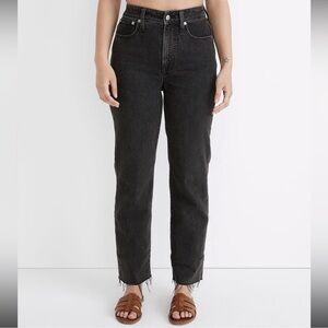 Madewell Black Curvy Perfect Vintage Straight Jean. Size 30P